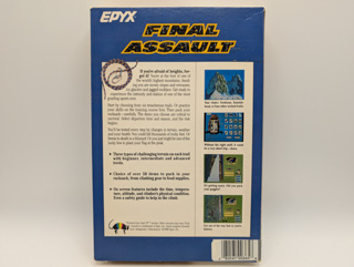 Epyx Final Assault, Cover (back)